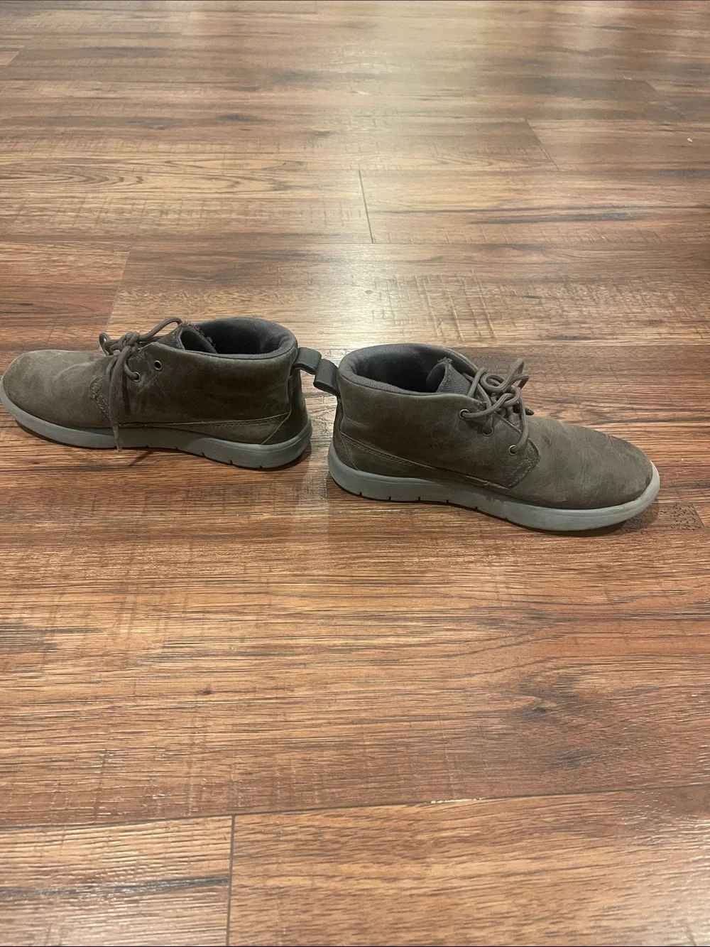 UGG Kids Grey Suede Lace-Up Ankle Boots